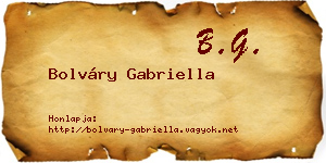Bolváry Gabriella névjegykártya